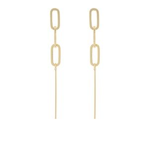 Linked Oval & Bar Long Earrings